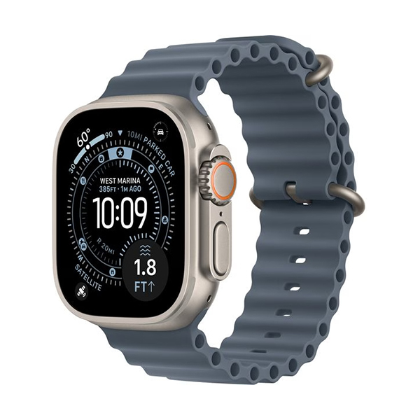 Apple Watch Ultra 3 Titan − Ocean Armband (Natur / Blau)Bild