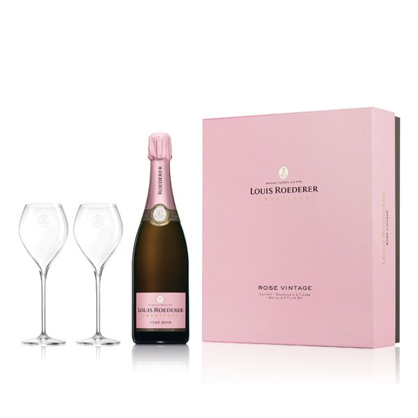 Champagne Louis Roederer Brut Rosé Vintage mit 2 FlûtesBild