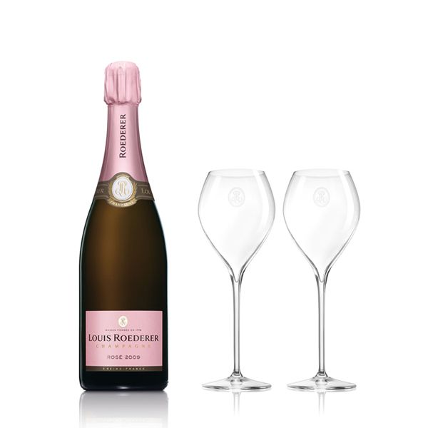 Champagne Louis Roederer Brut Rosé Vintage mit 2 FlûtesBild