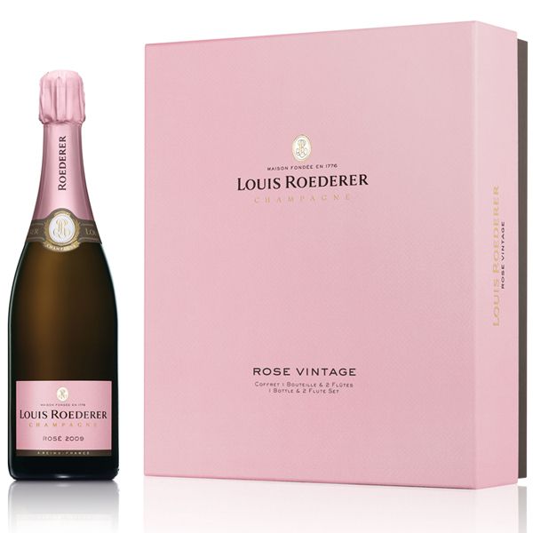 Champagne Louis Roederer Brut Rosé Vintage mit 2 FlûtesBild