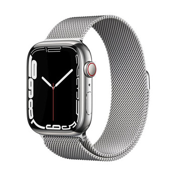 Apple Watch Series 7 GPS+Cellular Edelstahl 45mm − Milanaise Armband