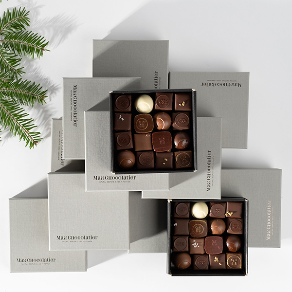 Max Chocolatier Schachtel mit 16 assortierten WinterpralinenBild